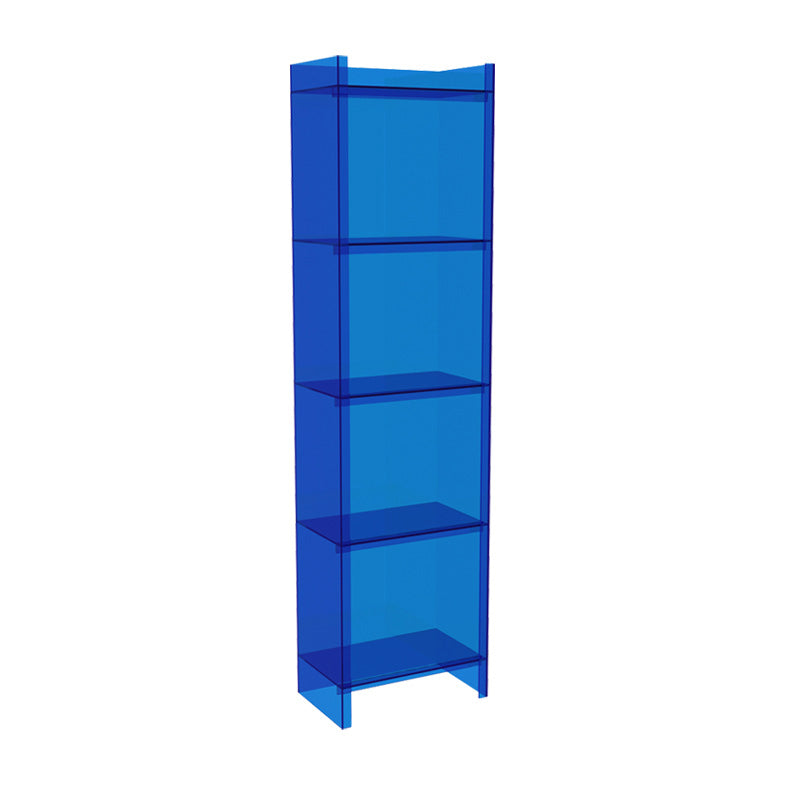 Closed Back Plastic Bookcase Scandinavian Style Bookshelf for Home Office Study Room 15.7"L x 9.8"W x 59.8"H Blue Clearhalo 'Bookcases' 'furn' 'furn_bookcases' 'Furniture' 'furniture_bookcases' 'Office Furniture' 4859146