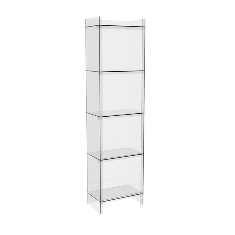 Closed Back Plastic Bookcase Scandinavian Style Bookshelf for Home Office Study Room 15.7"L x 9.8"W x 59.8"H Clear Clearhalo 'Bookcases' 'furn' 'furn_bookcases' 'Furniture' 'furniture_bookcases' 'Office Furniture' 4859147