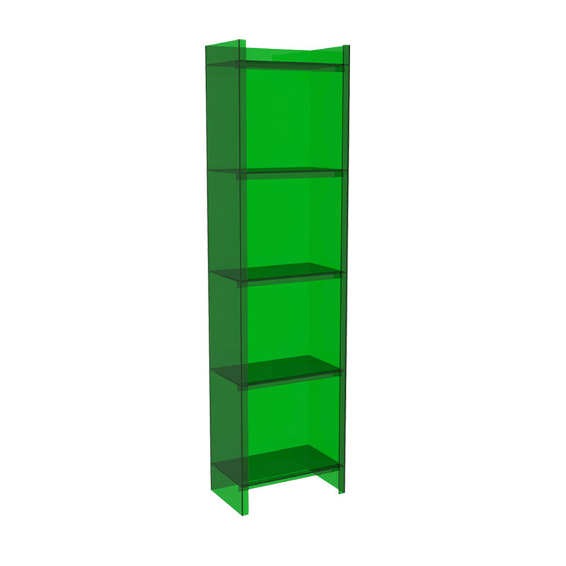 Closed Back Plastic Bookcase Scandinavian Style Bookshelf for Home Office Study Room 15.7"L x 9.8"W x 59.8"H Green Clearhalo 'Bookcases' 'furn' 'furn_bookcases' 'Furniture' 'furniture_bookcases' 'Office Furniture' 4859152