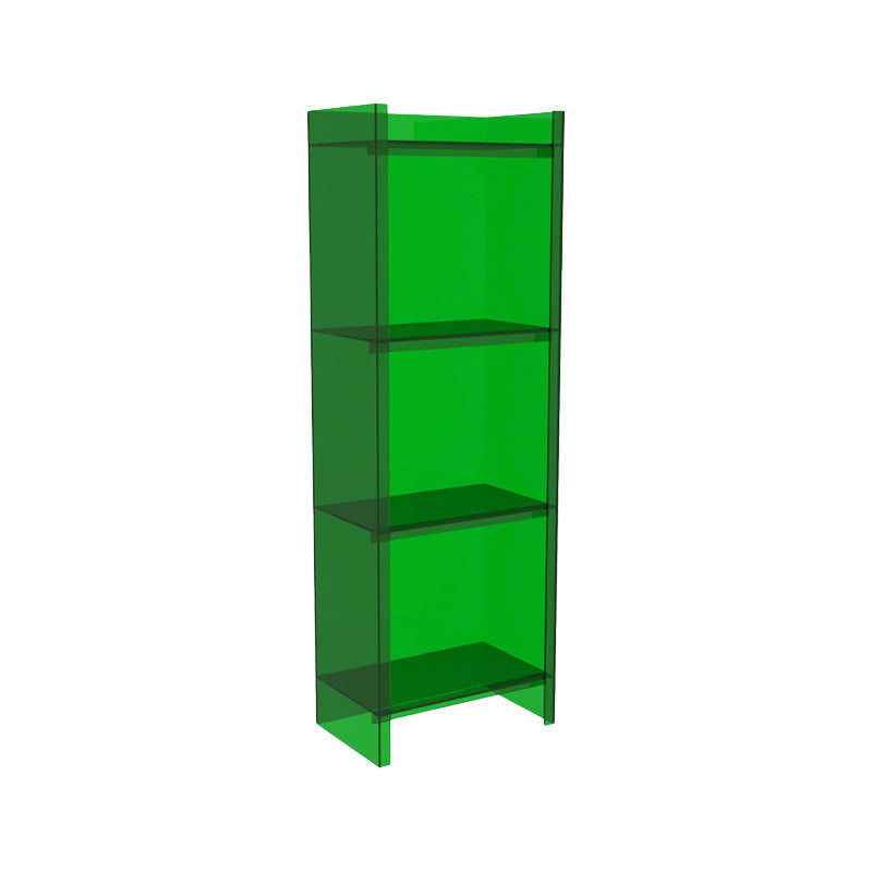Closed Back Plastic Bookcase Scandinavian Style Bookshelf for Home Office Study Room 15.7"L x 9.8"W x 46.5"H Green Clearhalo 'Bookcases' 'furn' 'furn_bookcases' 'Furniture' 'furniture_bookcases' 'Office Furniture' 4859153