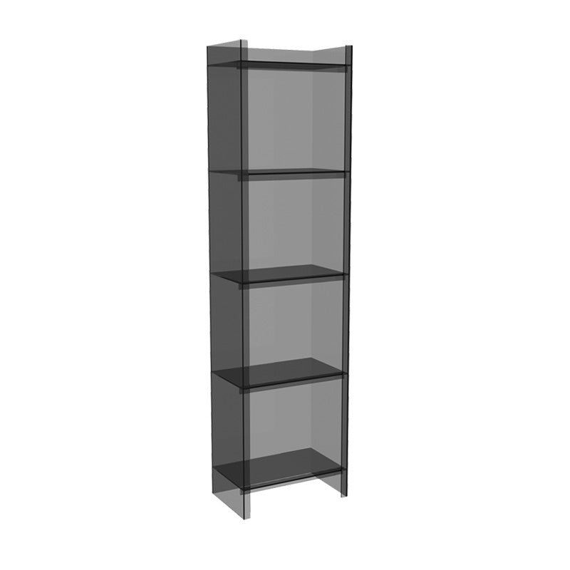 Closed Back Plastic Bookcase Scandinavian Style Bookshelf for Home Office Study Room 15.7"L x 9.8"W x 59.8"H Grey Clearhalo 'Bookcases' 'furn' 'furn_bookcases' 'Furniture' 'furniture_bookcases' 'Office Furniture' 4859155
