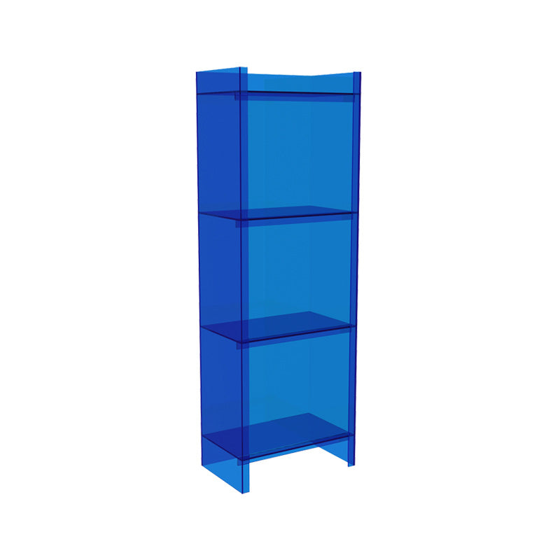 Closed Back Plastic Bookcase Scandinavian Style Bookshelf for Home Office Study Room 15.7"L x 9.8"W x 46.5"H Blue Clearhalo 'Bookcases' 'furn' 'furn_bookcases' 'Furniture' 'furniture_bookcases' 'Office Furniture' 4859158