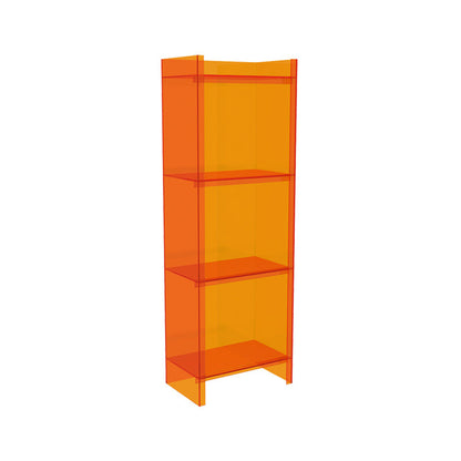 Closed Back Plastic Bookcase Scandinavian Style Bookshelf for Home Office Study Room 15.7"L x 9.8"W x 46.5"H Orange Clearhalo 'Bookcases' 'furn' 'furn_bookcases' 'Furniture' 'furniture_bookcases' 'Office Furniture' 4859161