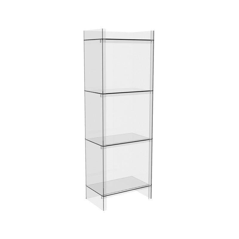 Closed Back Plastic Bookcase Scandinavian Style Bookshelf for Home Office Study Room 15.7"L x 9.8"W x 46.5"H Clear Clearhalo 'Bookcases' 'furn' 'furn_bookcases' 'Furniture' 'furniture_bookcases' 'Office Furniture' 4859165