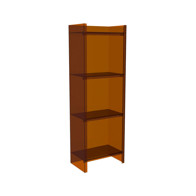 Closed Back Plastic Bookcase Scandinavian Style Bookshelf for Home Office Study Room 15.7"L x 9.8"W x 46.5"H Coffee Clearhalo 'Bookcases' 'furn' 'furn_bookcases' 'Furniture' 'furniture_bookcases' 'Office Furniture' 4859167