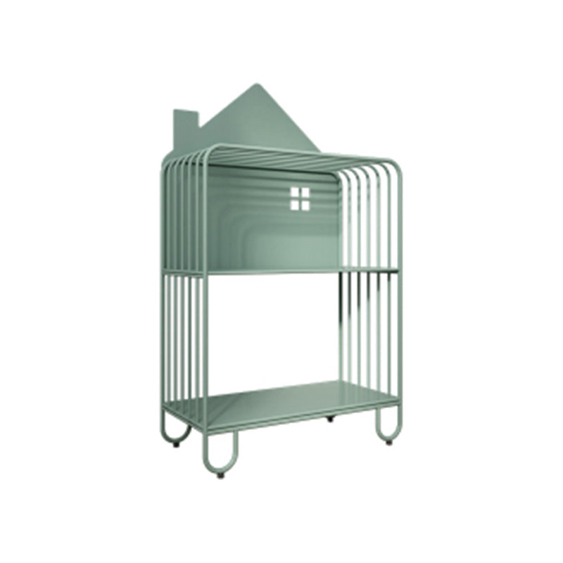 Open Back Metal Bookshelf Scandinavian Style Bookcase for Home Study Room 24"L x 11"W x 42.9"H Green Clearhalo 'Bookcases' 'furn' 'furn_bookcases' 'Furniture' 'furniture_bookcases' 'Office Furniture' 4859174
