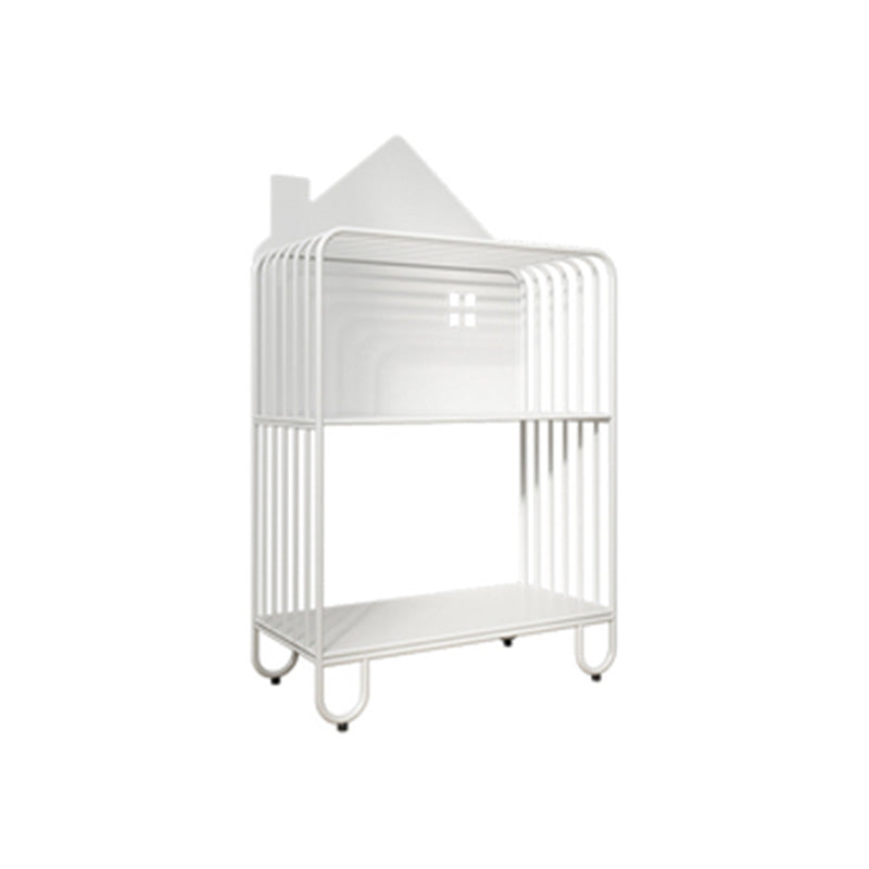 Open Back Metal Bookshelf Scandinavian Style Bookcase for Home Study Room 24"L x 11"W x 42.9"H White Clearhalo 'Bookcases' 'furn' 'furn_bookcases' 'Furniture' 'furniture_bookcases' 'Office Furniture' 4859177