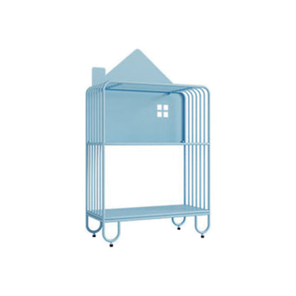 Open Back Metal Bookshelf Scandinavian Style Bookcase for Home Study Room 24"L x 11"W x 42.9"H Blue Clearhalo 'Bookcases' 'furn' 'furn_bookcases' 'Furniture' 'furniture_bookcases' 'Office Furniture' 4859179