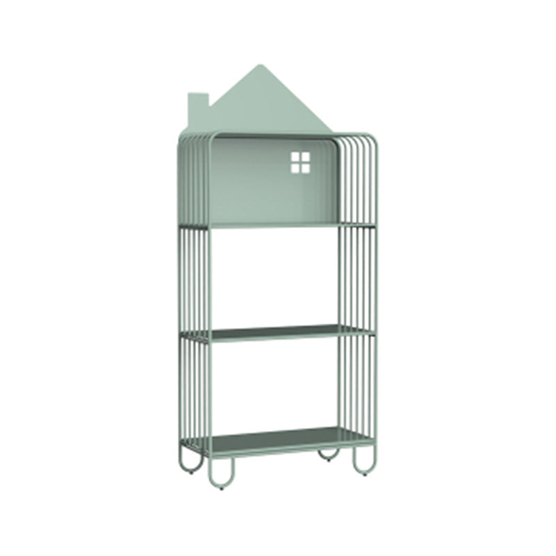 Open Back Metal Bookshelf Scandinavian Style Bookcase for Home Study Room 24"L x 11"W x 54.7"H Green Clearhalo 'Bookcases' 'furn' 'furn_bookcases' 'Furniture' 'furniture_bookcases' 'Office Furniture' 4859182