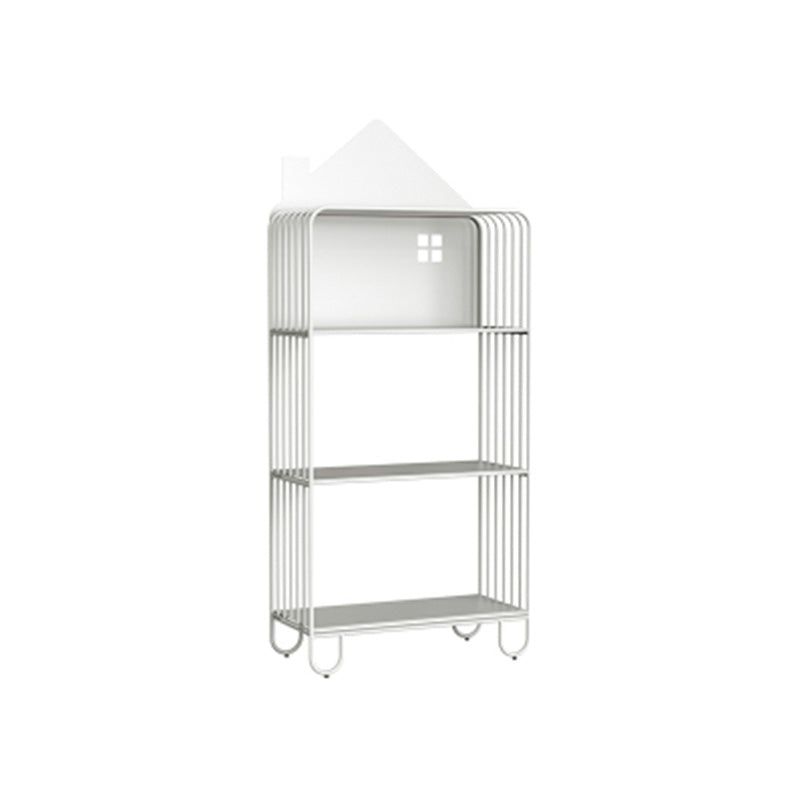 Open Back Metal Bookshelf Scandinavian Style Bookcase for Home Study Room 24"L x 11"W x 54.7"H White Clearhalo 'Bookcases' 'furn' 'furn_bookcases' 'Furniture' 'furniture_bookcases' 'Office Furniture' 4859185