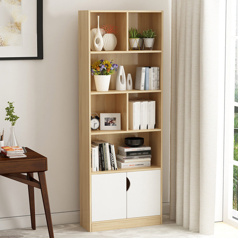 Scandinavian Manufactured Wood Standard Bookshelf Vertical Bookshelf for Living Room 23.6"L x 9.4"W x 70.9"H Natural Cabinets Clearhalo 'Bookcases' 'furn' 'furn_bookcases' 'Furniture' 'furniture_bookcases' 'Office Furniture' 4859198