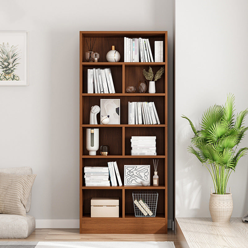 Scandinavian Manufactured Wood Standard Bookshelf Vertical Bookshelf for Living Room 23.6"L x 9.4"W x 70.9"H Cherry Wood Bookcases Clearhalo 'Bookcases' 'furn' 'furn_bookcases' 'Furniture' 'furniture_bookcases' 'Office Furniture' 4859202