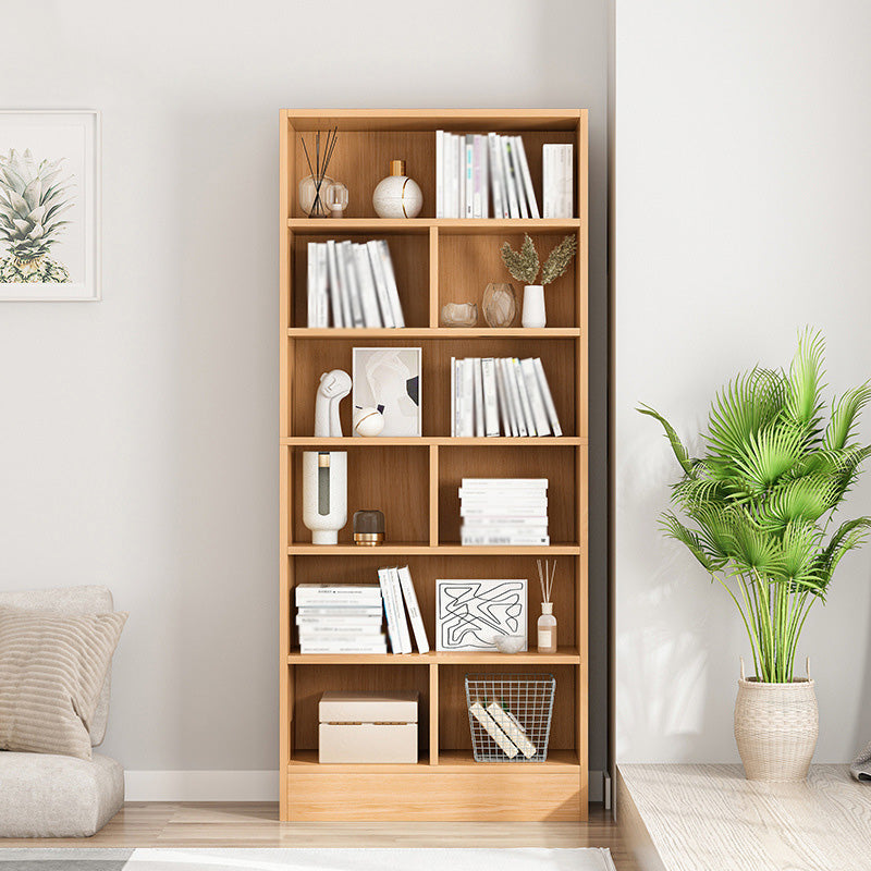Scandinavian Manufactured Wood Standard Bookshelf Vertical Bookshelf for Living Room 23.6"L x 9.4"W x 70.9"H Natural Bookcases Clearhalo 'Bookcases' 'furn' 'furn_bookcases' 'Furniture' 'furniture_bookcases' 'Office Furniture' 4859217