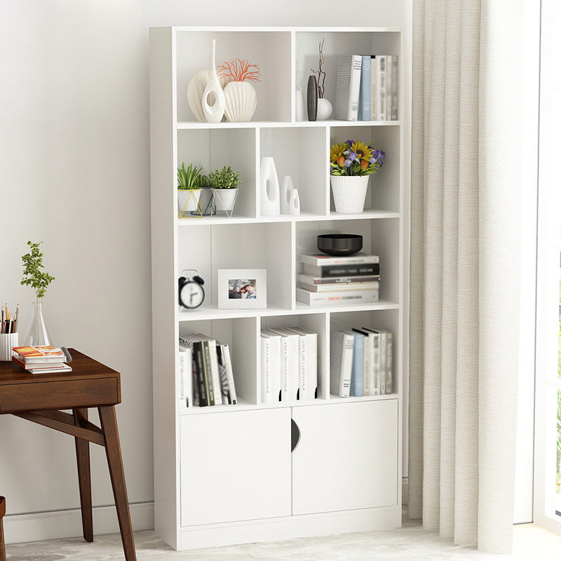 Scandinavian Manufactured Wood Standard Bookshelf Vertical Bookshelf for Living Room 31.5"L x 9.4"W x 70.9"H White Cabinets Clearhalo 'Bookcases' 'furn' 'furn_bookcases' 'Furniture' 'furniture_bookcases' 'Office Furniture' 4859221