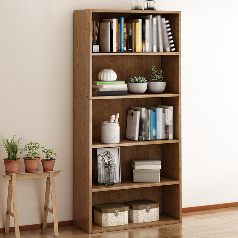 Scandinavian Manufactured Wood Standard Bookshelf Vertical Bookshelf for Living Room 23.6"L x 9.4"W x 52"H Cherry Wood Bookcases Clearhalo 'Bookcases' 'furn' 'furn_bookcases' 'Furniture' 'furniture_bookcases' 'Office Furniture' 4859222