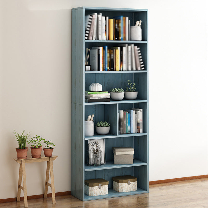 Scandinavian Manufactured Wood Standard Bookshelf Vertical Bookshelf for Living Room 23.6"L x 9.4"W x 62.2"H Blue Bookcases Clearhalo 'Bookcases' 'furn' 'furn_bookcases' 'Furniture' 'furniture_bookcases' 'Office Furniture' 4859223