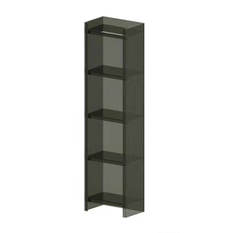 Vertical Scandinavian Standard Bookshelf with Acrylic Frame and Shelf 15.7"L x 9.8"W x 59.8"H Black Clear Clearhalo 'Bookcases' 'furn' 'furn_bookcases' 'Furniture' 'furniture_bookcases' 'Office Furniture' 4859236