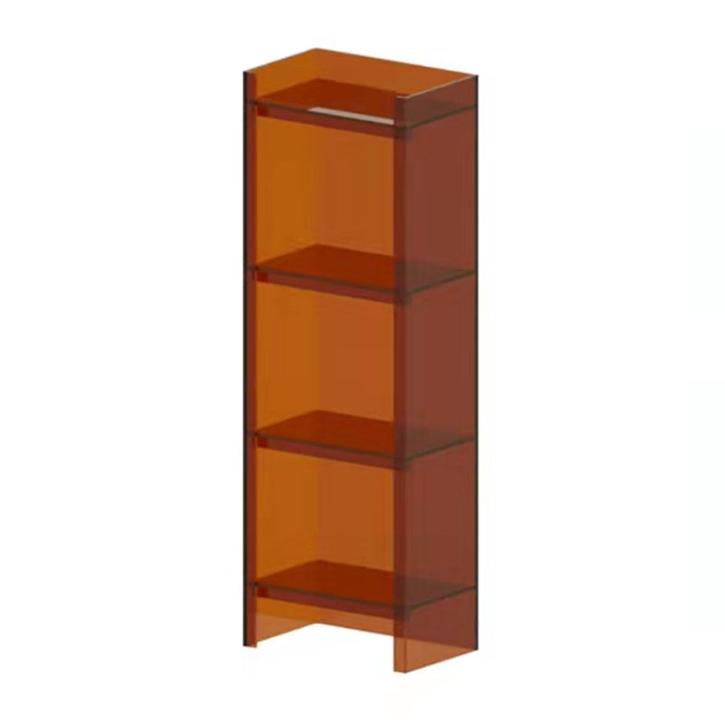 Vertical Scandinavian Standard Bookshelf with Acrylic Frame and Shelf 15.7"L x 9.8"W x 46.5"H Clear-Brown Clearhalo 'Bookcases' 'furn' 'furn_bookcases' 'Furniture' 'furniture_bookcases' 'Office Furniture' 4859238