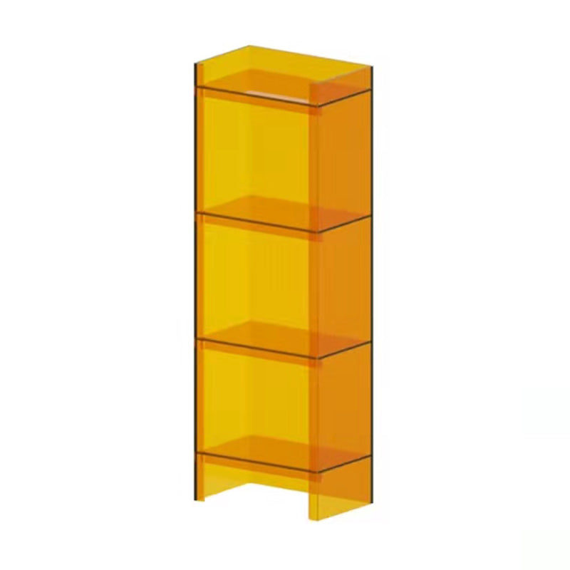 Vertical Scandinavian Standard Bookshelf with Acrylic Frame and Shelf 15.7"L x 9.8"W x 46.5"H Orange Clearhalo 'Bookcases' 'furn' 'furn_bookcases' 'Furniture' 'furniture_bookcases' 'Office Furniture' 4859241