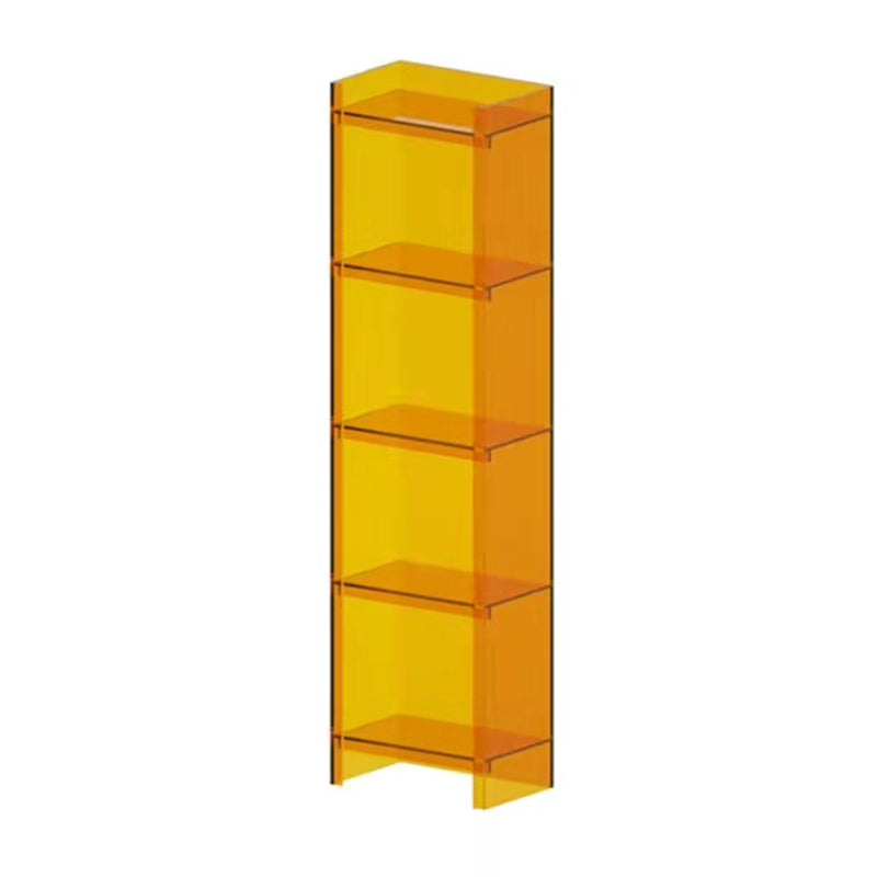 Vertical Scandinavian Standard Bookshelf with Acrylic Frame and Shelf 15.7"L x 9.8"W x 59.8"H Orange Clearhalo 'Bookcases' 'furn' 'furn_bookcases' 'Furniture' 'furniture_bookcases' 'Office Furniture' 4859243