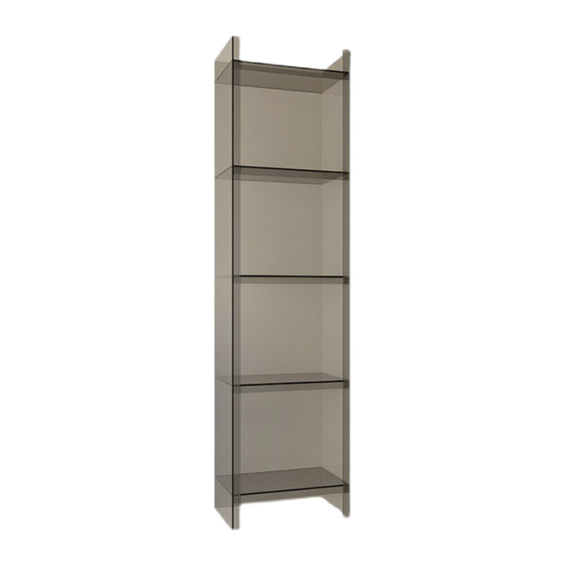 Vertical Scandinavian Standard Bookshelf with Acrylic Frame and Shelf 15.7"L x 9.8"W x 59.8"H Gray-Clear Clearhalo 'Bookcases' 'furn' 'furn_bookcases' 'Furniture' 'furniture_bookcases' 'Office Furniture' 4859244