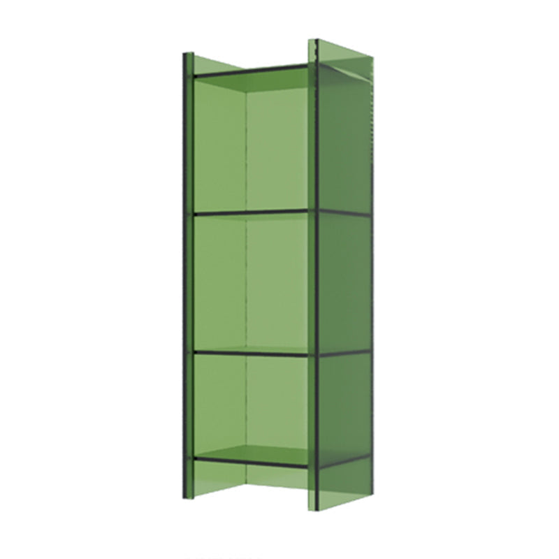Vertical Scandinavian Standard Bookshelf with Acrylic Frame and Shelf 15.7"L x 9.8"W x 46.5"H Green Clearhalo 'Bookcases' 'furn' 'furn_bookcases' 'Furniture' 'furniture_bookcases' 'Office Furniture' 4859245