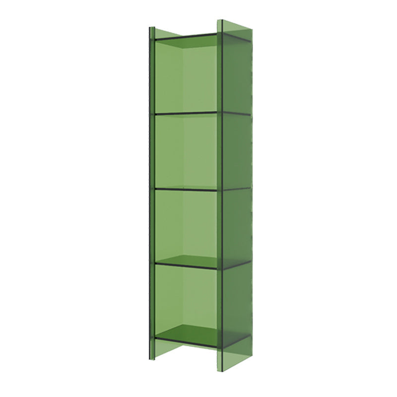 Vertical Scandinavian Standard Bookshelf with Acrylic Frame and Shelf 15.7"L x 9.8"W x 59.8"H Green Clearhalo 'Bookcases' 'furn' 'furn_bookcases' 'Furniture' 'furniture_bookcases' 'Office Furniture' 4859248