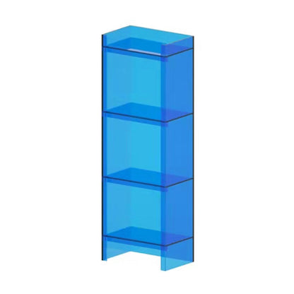Vertical Scandinavian Standard Bookshelf with Acrylic Frame and Shelf 15.7"L x 9.8"W x 46.5"H Blue-Clear Clearhalo 'Bookcases' 'furn' 'furn_bookcases' 'Furniture' 'furniture_bookcases' 'Office Furniture' 4859250
