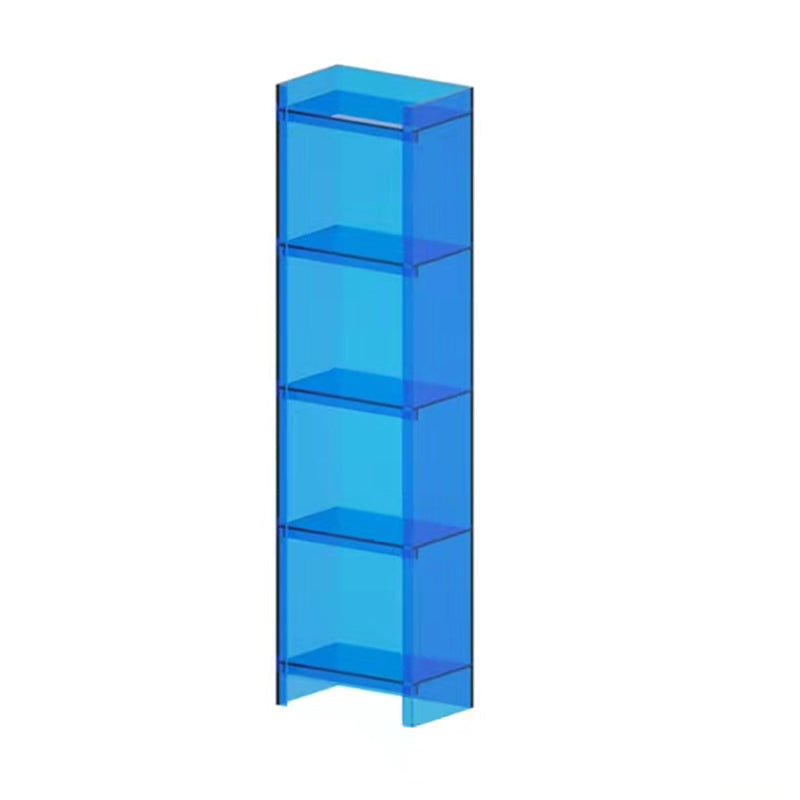 Vertical Scandinavian Standard Bookshelf with Acrylic Frame and Shelf 15.7"L x 9.8"W x 59.8"H Blue-Clear Clearhalo 'Bookcases' 'furn' 'furn_bookcases' 'Furniture' 'furniture_bookcases' 'Office Furniture' 4859251