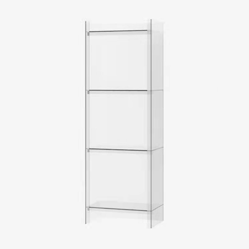 Vertical Scandinavian Standard Bookshelf with Acrylic Frame and Shelf 15.7"L x 9.8"W x 46.5"H Clear Clearhalo 'Bookcases' 'furn' 'furn_bookcases' 'Furniture' 'furniture_bookcases' 'Office Furniture' 4859253