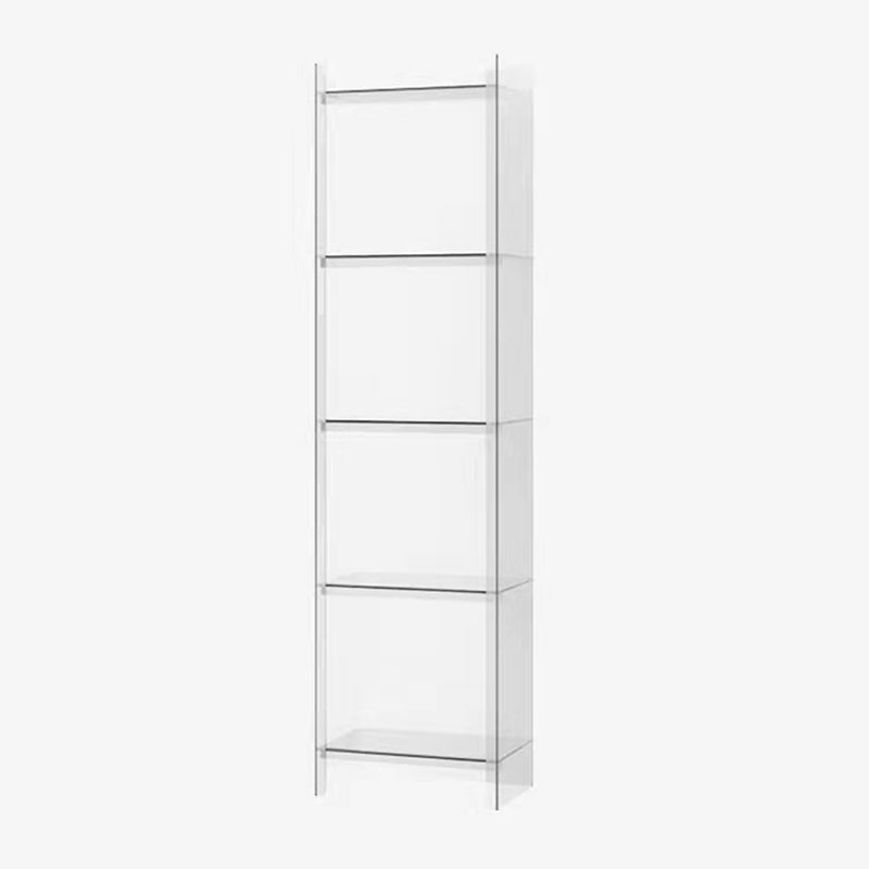Vertical Scandinavian Standard Bookshelf with Acrylic Frame and Shelf 15.7"L x 9.8"W x 59.8"H Clear Clearhalo 'Bookcases' 'furn' 'furn_bookcases' 'Furniture' 'furniture_bookcases' 'Office Furniture' 4859255