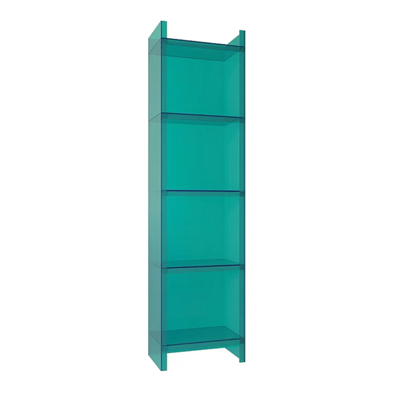 Vertical Scandinavian Standard Bookshelf with Acrylic Frame and Shelf 15.7"L x 9.8"W x 59.8"H Light Blue-Clear Clearhalo 'Bookcases' 'furn' 'furn_bookcases' 'Furniture' 'furniture_bookcases' 'Office Furniture' 4859259