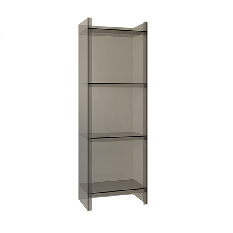 Vertical Scandinavian Standard Bookshelf with Acrylic Frame and Shelf 15.7"L x 9.8"W x 46.5"H Gray-Clear Clearhalo 'Bookcases' 'furn' 'furn_bookcases' 'Furniture' 'furniture_bookcases' 'Office Furniture' 4859261
