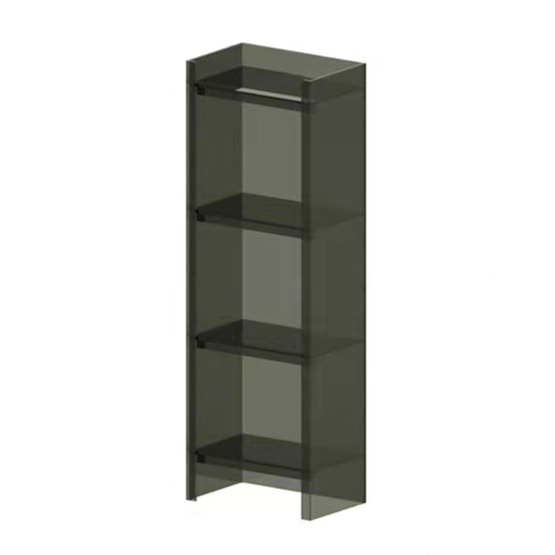 Vertical Scandinavian Standard Bookshelf with Acrylic Frame and Shelf 15.7"L x 9.8"W x 46.5"H Black Clear Clearhalo 'Bookcases' 'furn' 'furn_bookcases' 'Furniture' 'furniture_bookcases' 'Office Furniture' 4859262