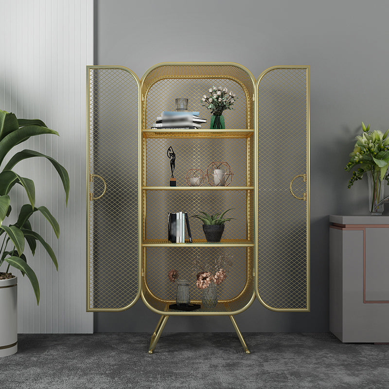 Scandinavian Vertical Standard Bookcase Iron Bookcase with Door Clearhalo 'Bookcases' 'furn' 'furn_bookcases' 'Furniture' 'furniture_bookcases' 'Office Furniture' 4859271