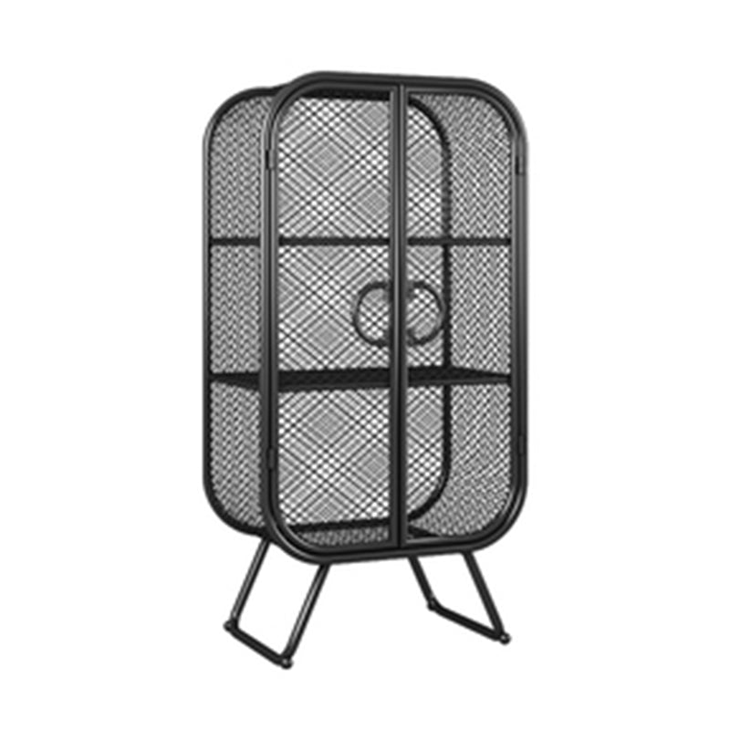 Scandinavian Vertical Standard Bookcase Iron Bookcase with Door 24"L x 12"W x 47"H Black 2 Clearhalo 'Bookcases' 'furn' 'furn_bookcases' 'Furniture' 'furniture_bookcases' 'Office Furniture' 4859274