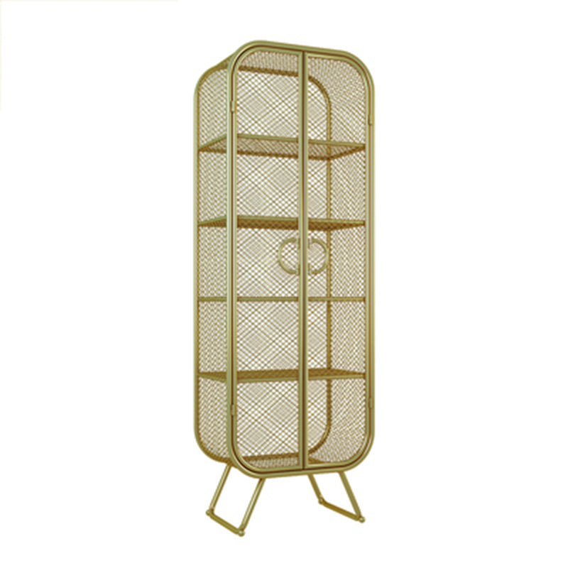 Scandinavian Vertical Standard Bookcase Iron Bookcase with Door 31.5"L x 13.8"W x 70.9"H Gold 2 Clearhalo 'Bookcases' 'furn' 'furn_bookcases' 'Furniture' 'furniture_bookcases' 'Office Furniture' 4859283