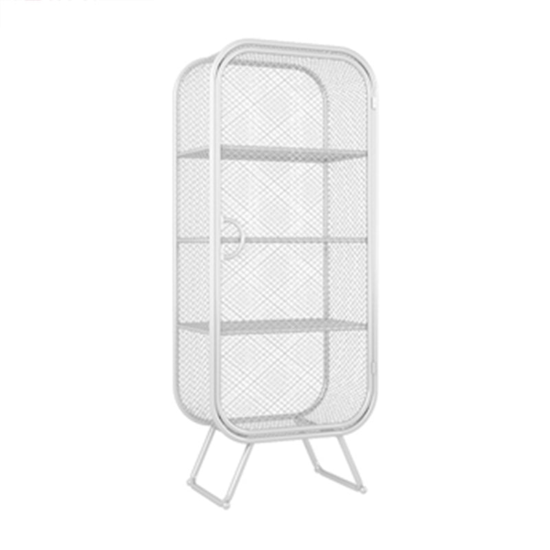 Scandinavian Vertical Standard Bookcase Iron Bookcase with Door 23.6"L x 11.8"W x 59.1"H White 1 Clearhalo 'Bookcases' 'furn' 'furn_bookcases' 'Furniture' 'furniture_bookcases' 'Office Furniture' 4859286