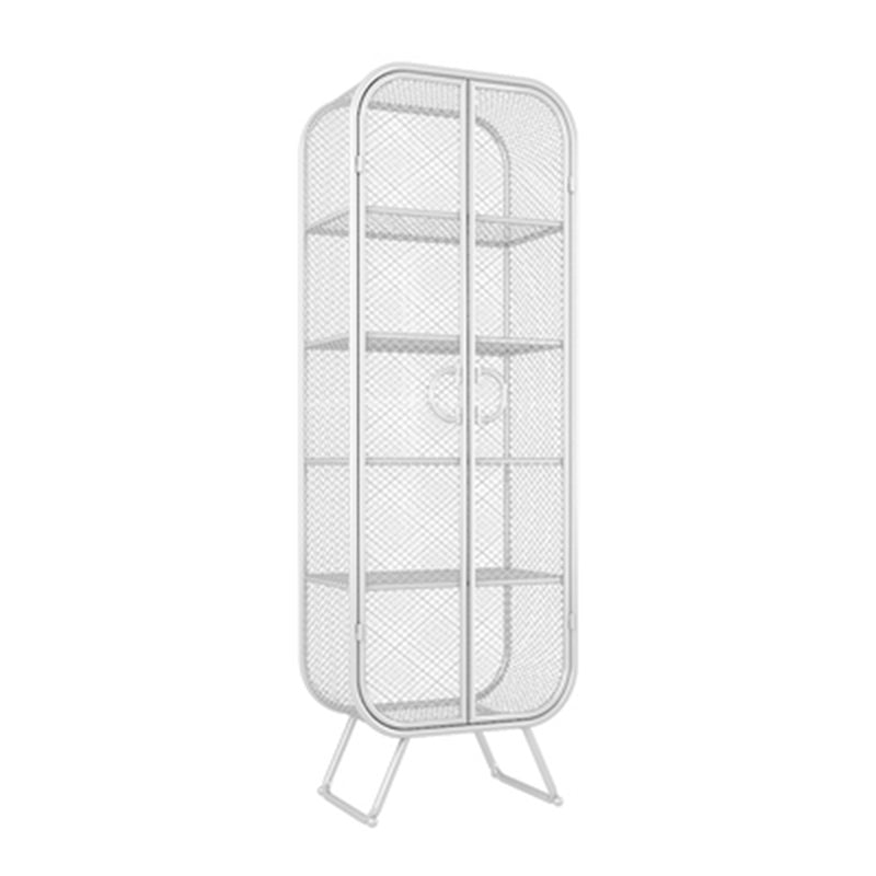 Scandinavian Vertical Standard Bookcase Iron Bookcase with Door 31.5"L x 13.8"W x 70.9"H White 2 Clearhalo 'Bookcases' 'furn' 'furn_bookcases' 'Furniture' 'furniture_bookcases' 'Office Furniture' 4859295