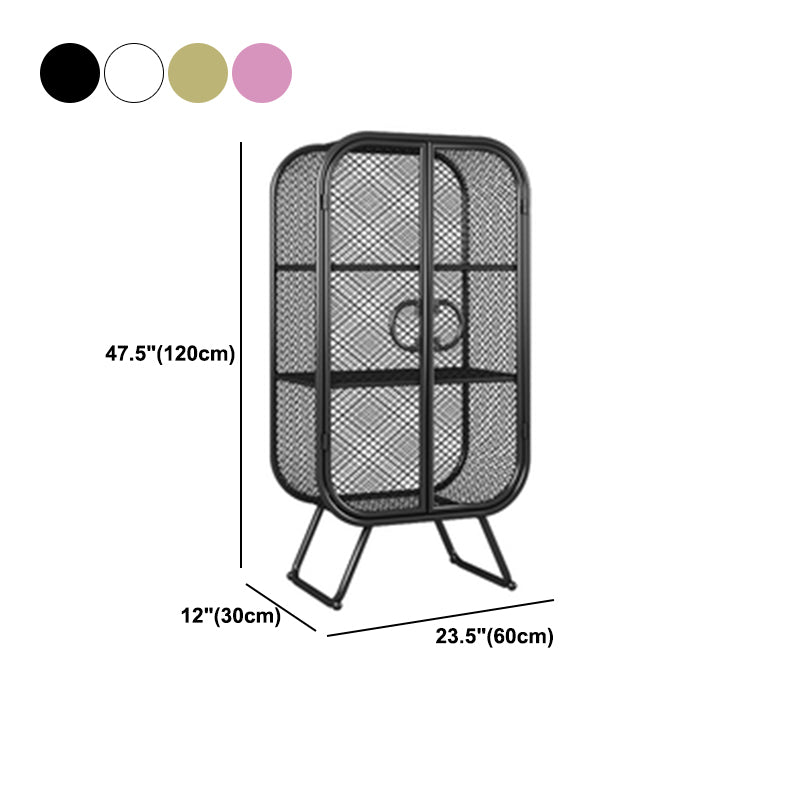 Scandinavian Vertical Standard Bookcase Iron Bookcase with Door Clearhalo 'Bookcases' 'furn' 'furn_bookcases' 'Furniture' 'furniture_bookcases' 'Office Furniture' 4859297