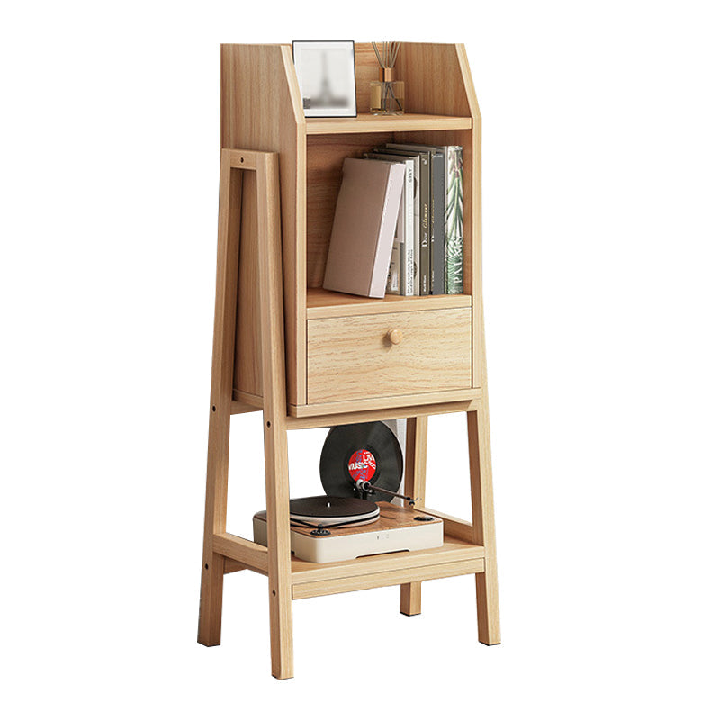 Modern Style Open Bookshelf Wooden Shelf Bookcase for Home Use 15"L x 11"W x 44.1"H Natural Drawers Clearhalo 'Bookcases' 'furn' 'furn_bookcases' 'Furniture' 'furniture_bookcases' 'Office Furniture' 4859304