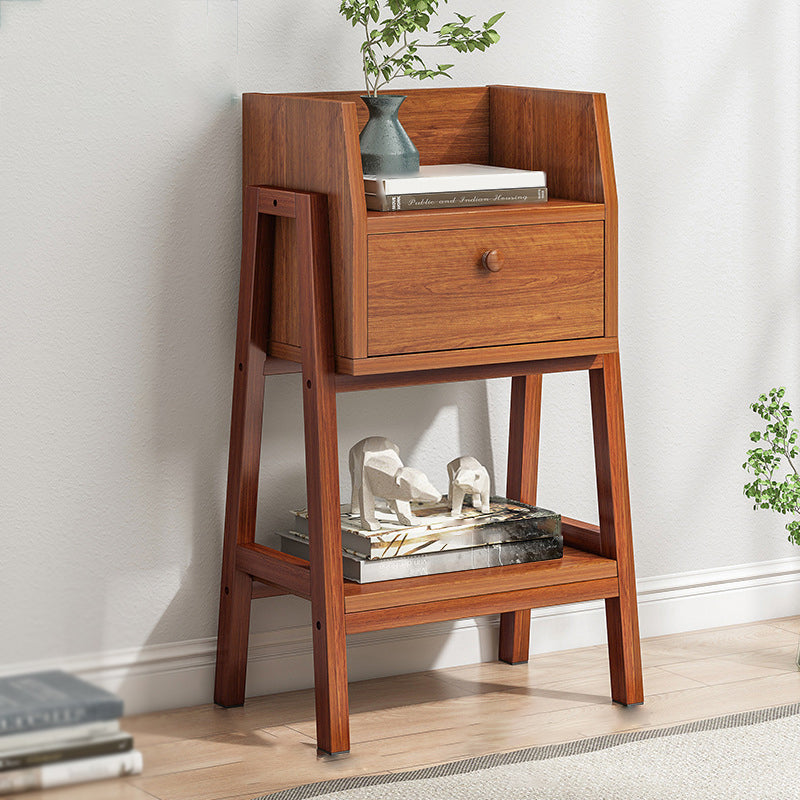 Modern Style Open Bookshelf Wooden Shelf Bookcase for Home Use 15"L x 11"W x 31.5"H Walnut Drawers Clearhalo 'Bookcases' 'furn' 'furn_bookcases' 'Furniture' 'furniture_bookcases' 'Office Furniture' 4859305