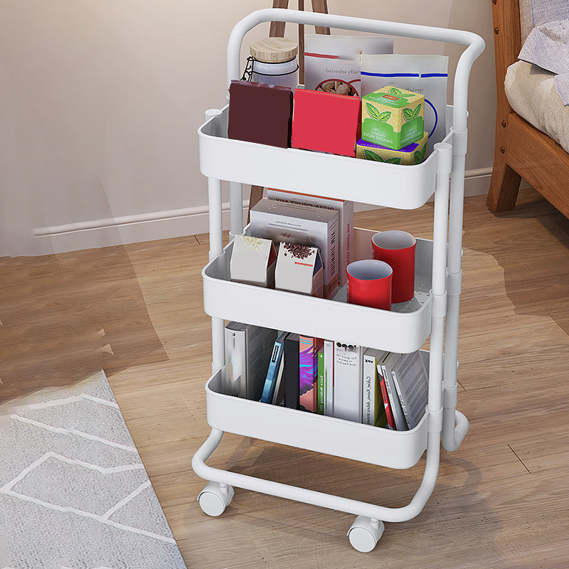 Open Industrial Etagere Bookshelf Steel Frame Plastic Shelf Bookshelf with Caster Wheels Clearhalo 'Bookcases' 'furn' 'furn_bookcases' 'Furniture' 'furniture_bookcases' 'Office Furniture' 4859347
