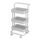 Open Industrial Etagere Bookshelf Steel Frame Plastic Shelf Bookshelf with Caster Wheels 16.7"L x 15.4"W x 35"H White Clearhalo 'Bookcases' 'furn' 'furn_bookcases' 'Furniture' 'furniture_bookcases' 'Office Furniture' 4859355