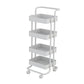 Open Industrial Etagere Bookshelf Steel Frame Plastic Shelf Bookshelf with Caster Wheels 16.7"L x 15.4"W x 46.9"H White Clearhalo 'Bookcases' 'furn' 'furn_bookcases' 'Furniture' 'furniture_bookcases' 'Office Furniture' 4859356