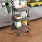 Open Industrial Etagere Bookshelf Steel Frame Plastic Shelf Bookshelf with Caster Wheels Clearhalo 'Bookcases' 'furn' 'furn_bookcases' 'Furniture' 'furniture_bookcases' 'Office Furniture' 4859369