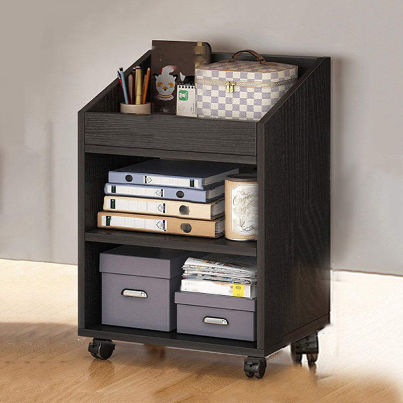 Wooden Bookcase Contemporary Style Book Shelf for Home Office 15.7"L x 11.8"W x 21.7"H Black Clearhalo 'Bookcases' 'furn' 'furn_bookcases' 'Furniture' 'furniture_bookcases' 'Office Furniture' 4859444