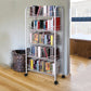 Modern Style Steel Bookshelf Open Shelf Bookcase with Caster Wheels White Clearhalo 'Bookcases' 'furn' 'furn_bookcases' 'Furniture' 'furniture_bookcases' 'Office Furniture' 4859456