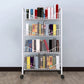 Modern Style Steel Bookshelf Open Shelf Bookcase with Caster Wheels White Clearhalo 'Bookcases' 'furn' 'furn_bookcases' 'Furniture' 'furniture_bookcases' 'Office Furniture' 4859458