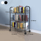Modern Style Steel Bookshelf Open Shelf Bookcase with Caster Wheels Clearhalo 'Bookcases' 'furn' 'furn_bookcases' 'Furniture' 'furniture_bookcases' 'Office Furniture' 4859466